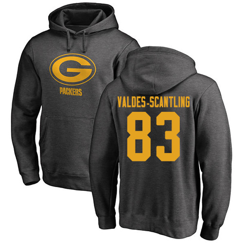 Men Green Bay Packers Ash 83 Valdes-Scantling Marquez One Color Nike NFL Pullover Hoodie Sweatshirts